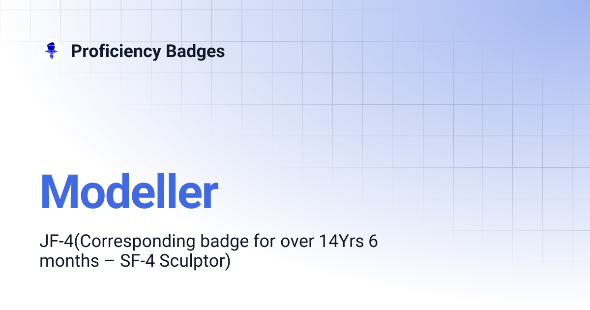 Modeller | Proficiency Badges